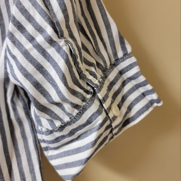 J. Crew 100% cotton Striped Button Down Blouse XXS - Picture 5 of 6